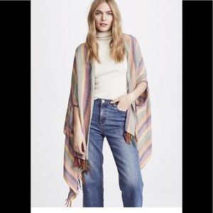 Madewell Rainbow Striped Cape Scarf Poncho